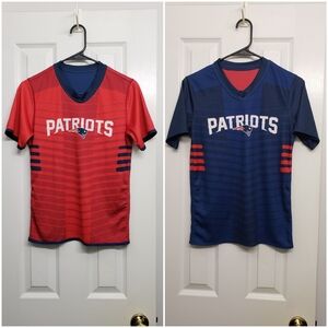 Youth Patriots Reversible Flag Football V-Neck Jersey - Red and Blue